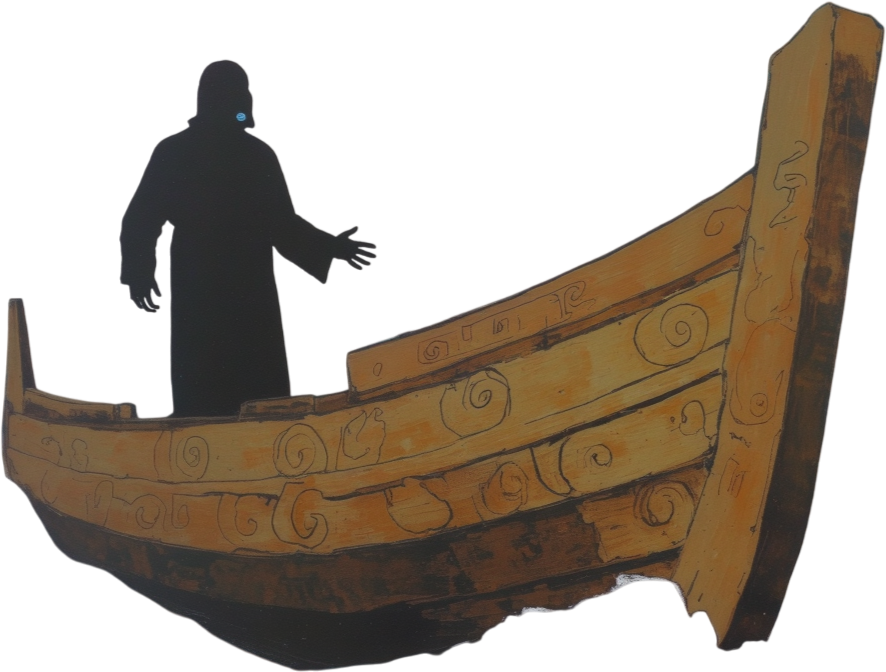 boat - Celtic Gael mythology by Emma-Jane MacKinnon-Lee