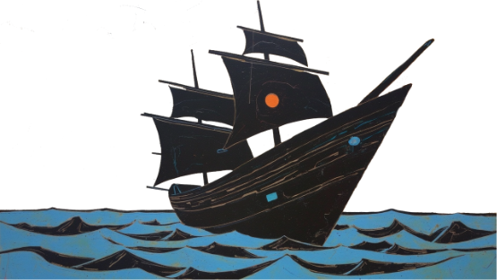 warship - Celtic Gael mythology by Emma-Jane MacKinnon-Lee